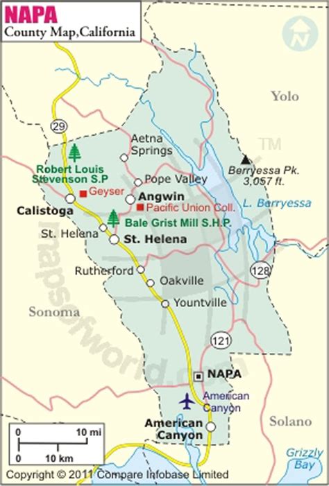 Napa County Map, Map of Napa County, California