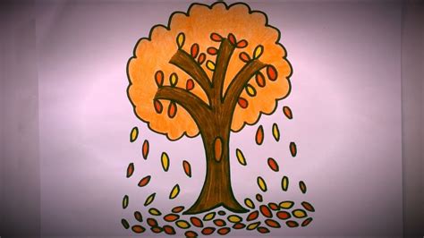 Autumn Tree Drawing For Kids