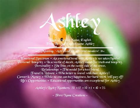 Spiritual Meaning Of The Name Ashley - Goto The Longside Journey