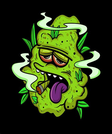 Weed Bud Character Digital Art by CalNyto - Pixels