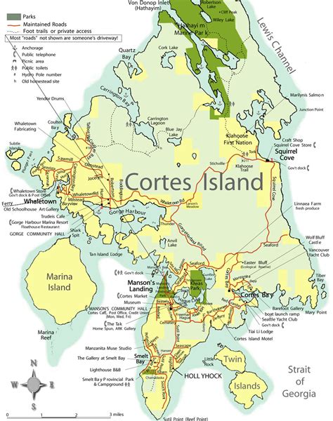 Cortes Island tourist map - cortes british columbia • mappery