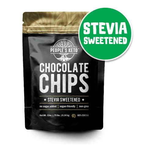 Sugar Free Chocolate Chips, Stevia Sweetened, 12 oz. Value Size, Non-GMO, Vegan, Keto, Low Carb ...