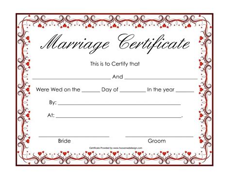 Free Blank Marriage Certificates | Printable Marriage Certificate ...