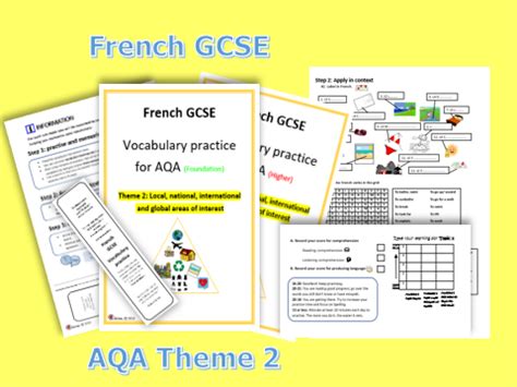 FRENCH GCSE- VOCABULARY PRACTICE FOR AQA THEME 2 (Foundation +Higher) | Teaching Resources