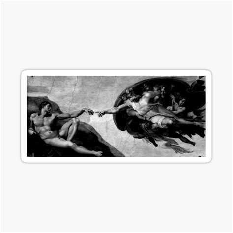 "The Creation of Adam Black and White Version" Sticker for Sale by Dator | Redbubble