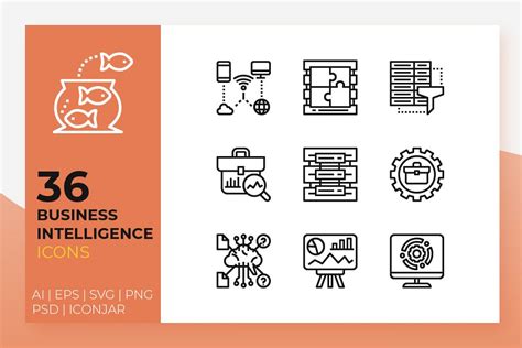 Business Intelligence Icons | Pre-Designed Illustrator Graphics ...