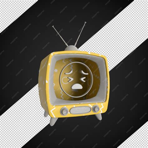 Premium PSD | 3d render pattern tv emoji face