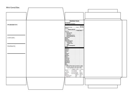 Pdf Printable Cereal Box Book Report Template