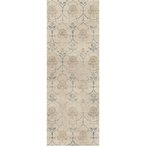 Ruggable Washable 2 x 7 Cream Indoor/Outdoor Damask Runner in the Rugs ...