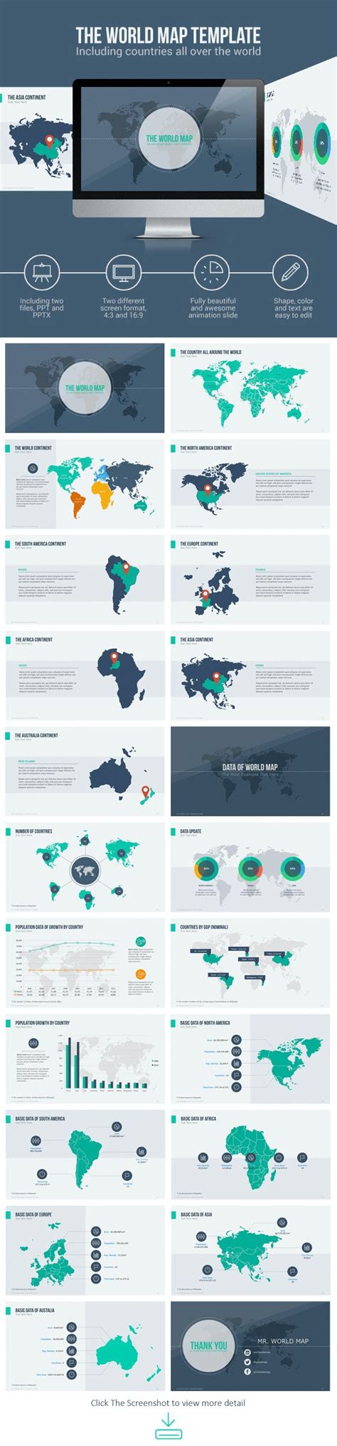 World Map with Animation, Presentation Templates | GraphicRiver