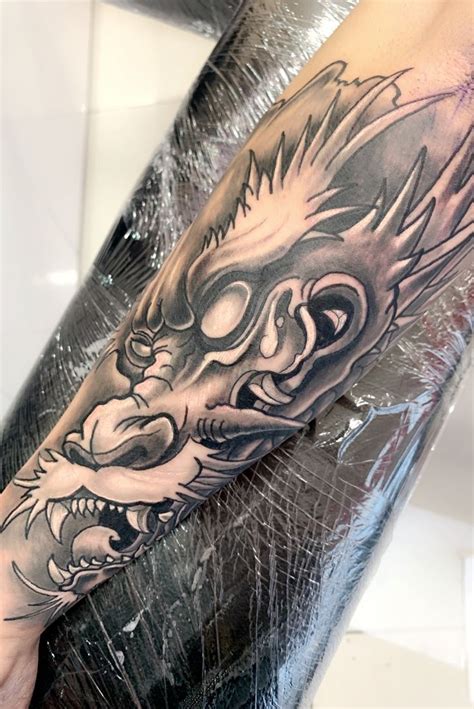 Dragon head tattoo by colin Woolford | Dragon tattoo designs, Koi ...