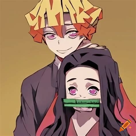 Zenitsu and nezuko from demon slayer on Craiyon