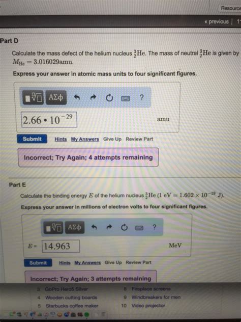 Solved Calculate the mass defect of the helium | Chegg.com