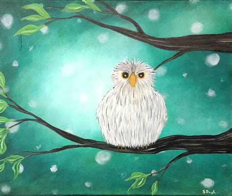 Green Owl Painting by Stephanie Dashiell | Saatchi Art