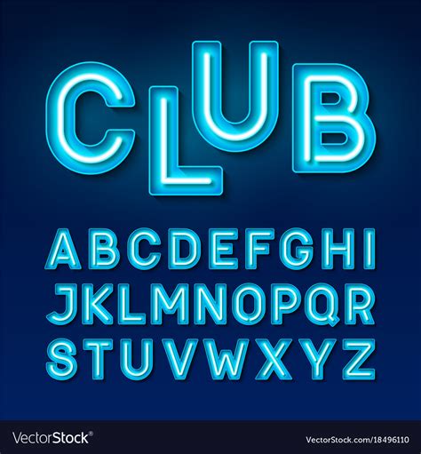 Broadway night club vintage style neon font Vector Image