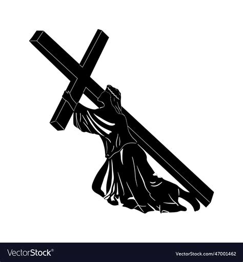 Jesus carrying cross Royalty Free Vector Image