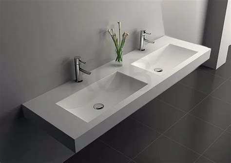 Ck2002 Trough Sink Double Sink Bathroom Vanity Solid Surface Wash Basin ...