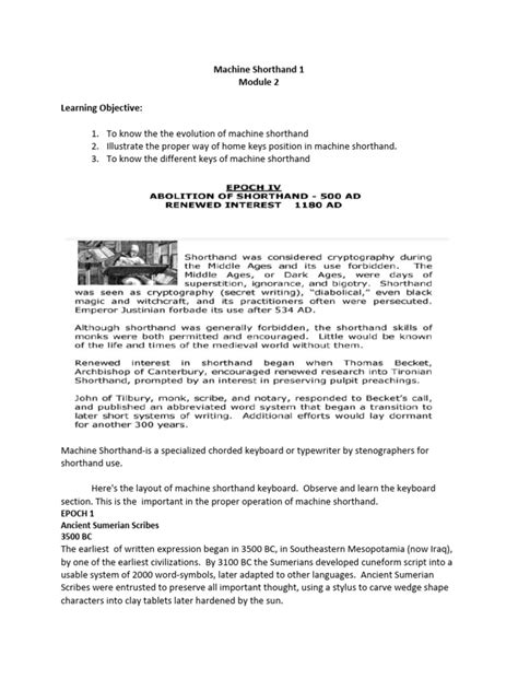 Lesson 2 - Machine Shorthand (Evolution) | PDF | Cuneiform | Computer Keyboard