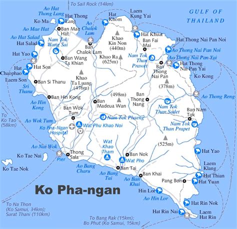 Koh Phangan Tourist Map - Ontheworldmap.com