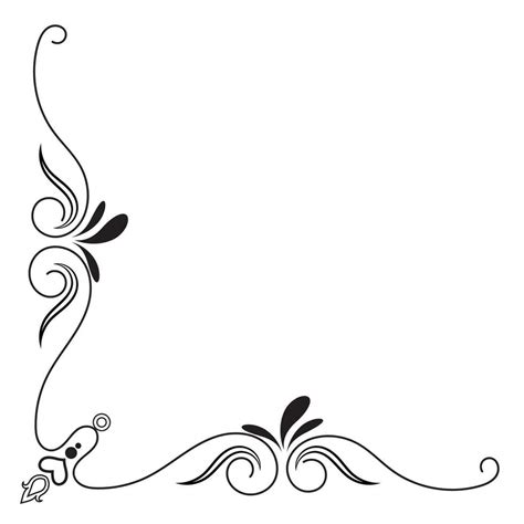 Flower roll, corner design. border decorative illustration photo frame 26623046 Vector Art at ...