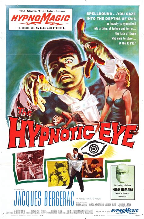 "'THE HYPNOTIC EYE' (1960) -- Poster Art Print Young illusionist is accused of using his powers ...