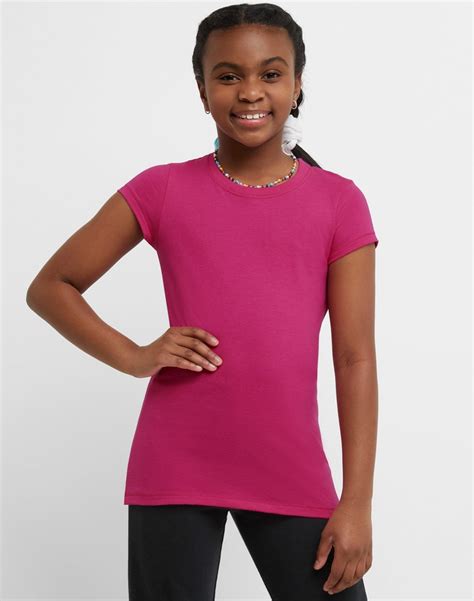 Hanes Essentials Girls' Cotton T-Shirt, 2-Pack