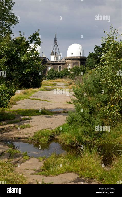 path on Bidston Hill leading to the old Bidston Observatory and ocean research centre Stock ...