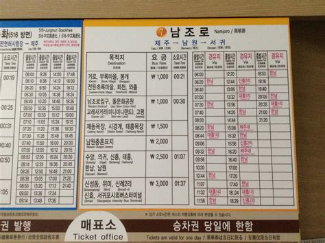 A Jeju Life - Living: Jeju-si Bus Timetables