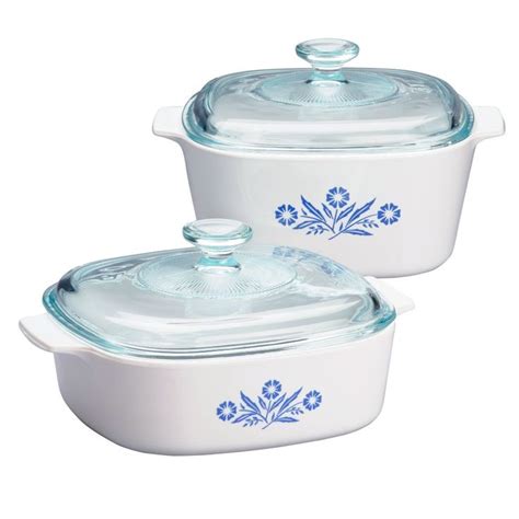 Stovetop Pyroceram Blue Cornflower 4-pc Casserole Set | Corningware ...