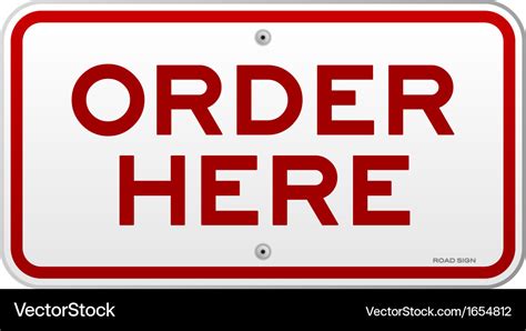 Order here notice Royalty Free Vector Image - VectorStock