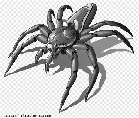 Spider Robotics Drawing Robot kit, spider, monochrome, insects, arachnid png | PNGWing