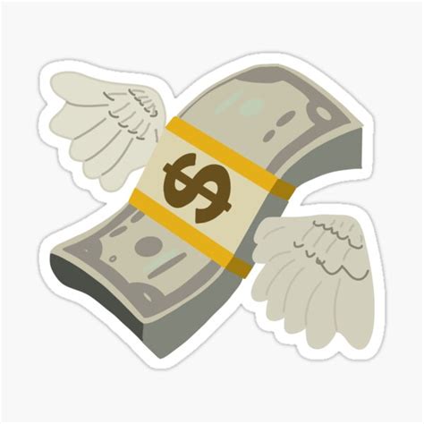 "flying cash emoji" Sticker for Sale by Drayziken | Redbubble