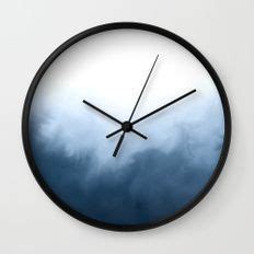 Stone Blue Wall Clock - Indigo Watercolor Wall Clock, Home Decor, Abstract Navy Blue Wall Clock ...