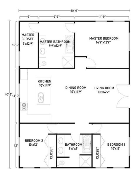 Get Two Bedroom 30X40 Floor Plan – Home