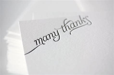 Many Thanks Letterpress Thank You Cards - Etsy