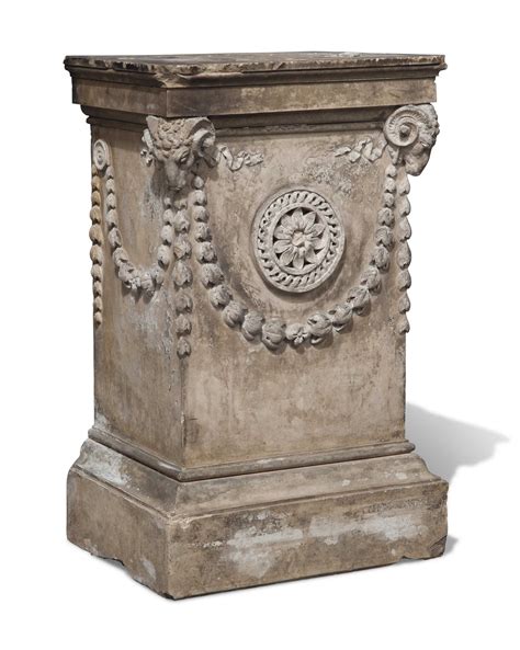 A GEORGE III COADE STONE PEDESTAL , BY COADE, LONDON, DATED 1789 | Christie's