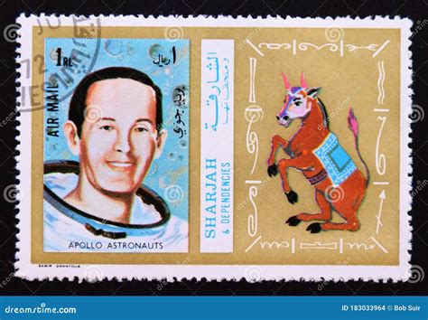 Post Stamp Sharjah, United Arab Emirates 1972, Apollo Astronaut ...