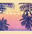 Decorative holiday lights background in beach Vector Image