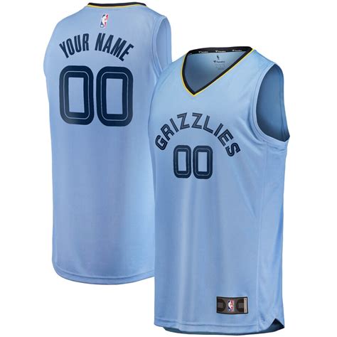 Fanatics Branded Memphis Grizzlies Youth Light Blue 2018/19 Fast Break Custom Replica Jersey ...