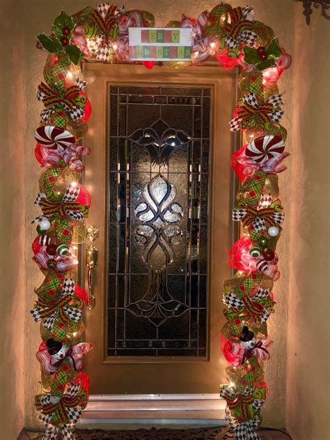 Outdoor Christmas Garland With LIGHTS Front Door Christmas | Etsy