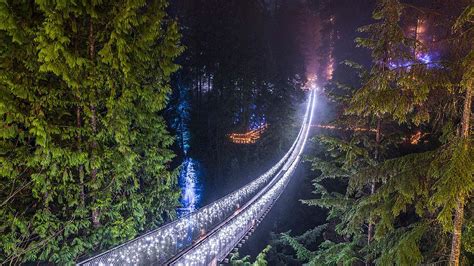 Capilano Suspension Bridge in the Winter & Canyon Lights Festival ...