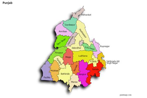 Punjab Political Map