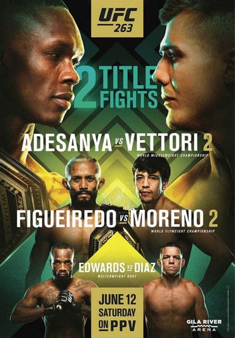 UFC 263 Card – All Fights & Details for 'Adesanya vs. Vettori 2'