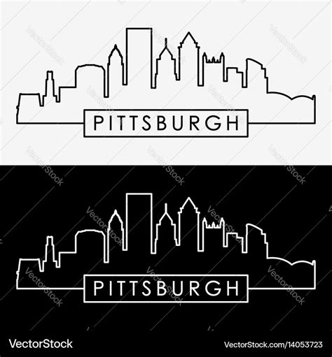 Pittsburgh skyline Royalty Free Vector Image - VectorStock