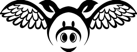 Pig w/ wings | Flying pig stencil, Flying pig tattoo, Flying pig silhouette