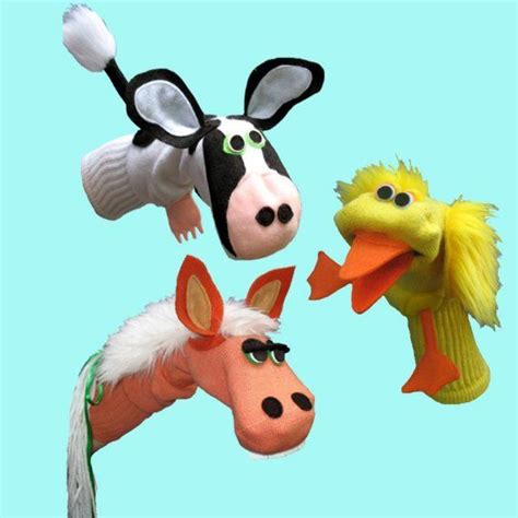 Deluxe Farm Animal Sock Puppet Gift Set With Gift Bag 100% - Etsy ...