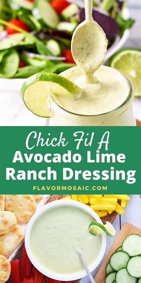 Chick Fil A Avocado Lime Ranch Dressing - Flavor Mosaic