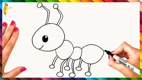 How To Draw An Ant Step By Step 🐜 Ant Drawing Easy | Easy drawings, Art books for kids, Ants