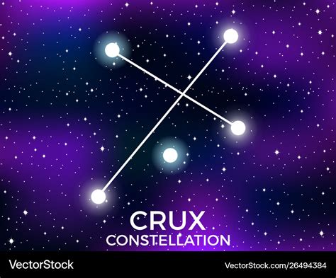 Crux constellation starry night sky zodiac sign Vector Image