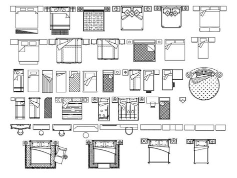 Bed blocks AutoCAD File - Cadbull